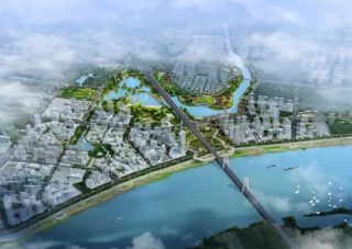 中建生态智慧城项目位于常德市武陵区桃花源大桥北（桃花源路与竹叶路交汇处）