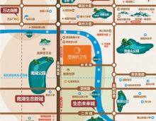 华远万江时代之光地处衡州大道与蒸湘南路交汇东南方向，衡常路路口，三横三纵多维交通畅达全城，紧邻火车站、衡阳东高铁。项目地理位置优越，东临约17.9公里长幸福河风光带，比邻约3700亩南湖公园，更有市植物园、南郊公园、营盘山公园等八大城市公园环绕四周