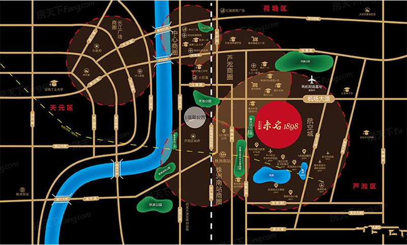 株洲市未名1898位于芦淞机场大道与千亿大道交汇处西南角,咨询电话4000-736-088转2110,总占地面积约255亩,有关株洲未名1898楼盘房价,位置,户型图及相关评价等详情尽在好房汇
