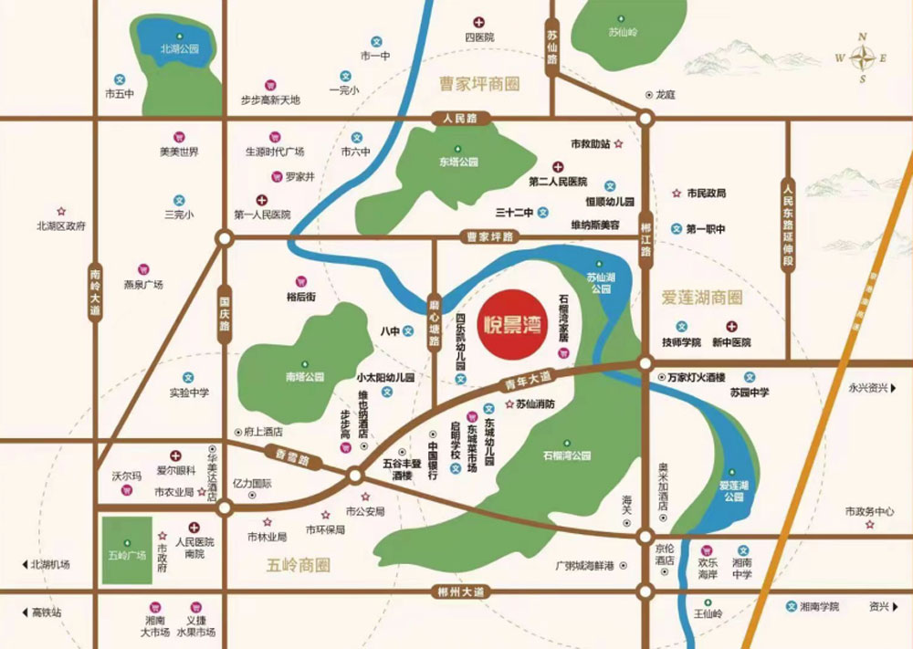 郴州市悦景湾位于郴州市青年大道（石榴湾家具超市旁）,咨询电话4000-736-088转2456,项目分配套设施齐全,有关郴州悦景湾房价,位置,户型图及相关评价等详情尽在好房汇