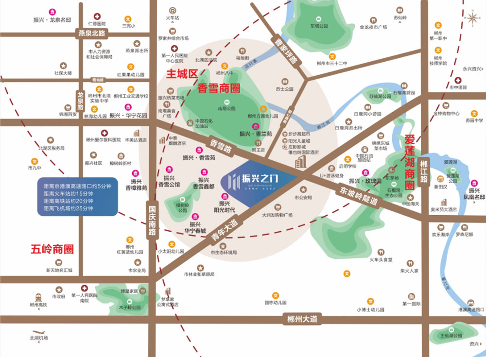 郴州市振兴之门位于郴州市青年大道与香雪桥交汇处,咨询电话4000-736-088转2579,项目分两期开发,有关郴州振兴之门房价,位置,户型图及相关评价等详情尽在好房汇