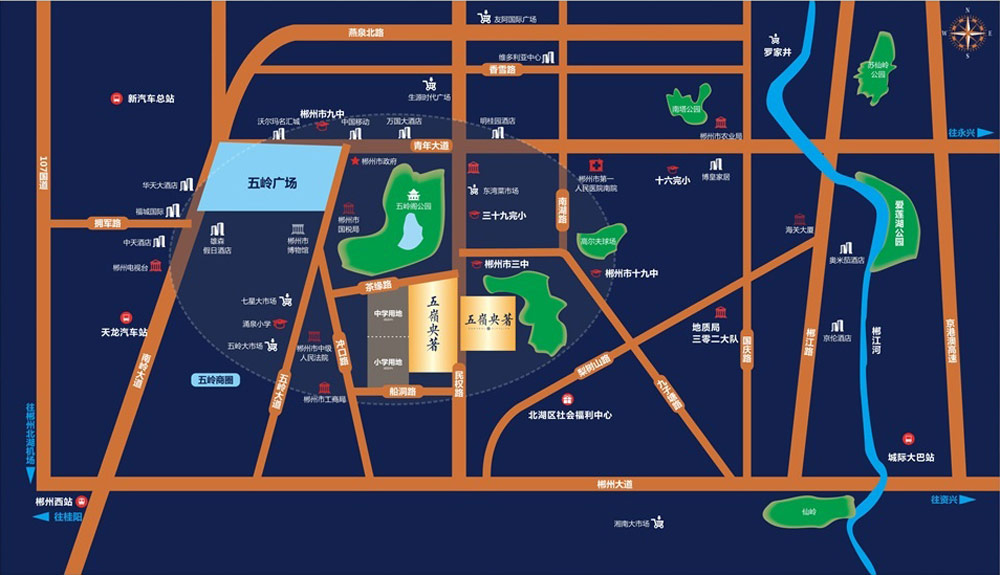 郴州市五岭央著位于郴州市民权路五岭阁公园旁,咨询电话4000-736-088转2860,项目分两期开发,有关郴州五岭央著房价,位置,户型图及相关评价等详情尽在好房汇