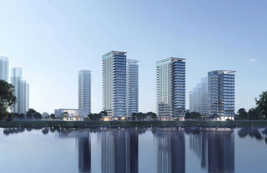 株洲市高科云水湾位于株洲市天元区滨江南路与南塘路交汇处,项目占地116亩,总建面积约17万方,项目共分两期开发,项目12栋电梯大平层围合式布局,开发商是株洲高科房地产开发有限公司