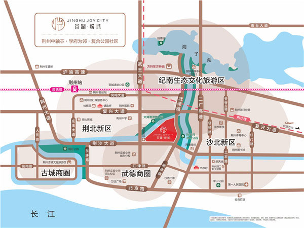 荆州市景湖悦城位于荆州市荆州区荆沙大道和武德路交汇处,占地面积31477平米,总建面约19.4万方,容积率4.7,绿化率23%,开发商是荆州市景湖房地产开发有限公司