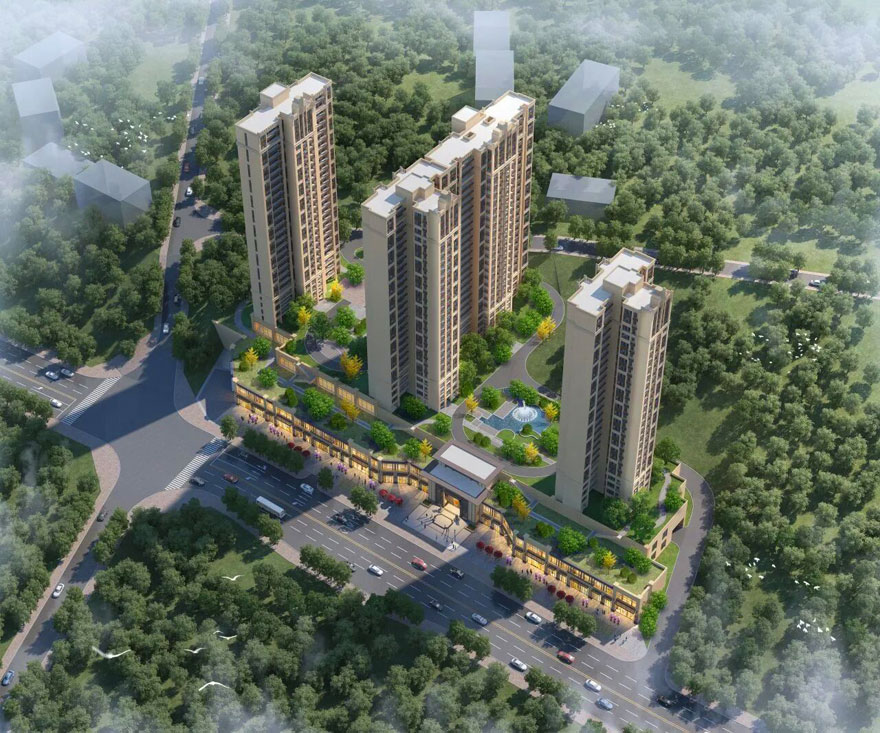 郴州​溪悦府楼盘位于郴州市寒溪路南岭植物园旁,项目占地面积约25.5亩,建筑面积约55126㎡,容积率2.5,绿化率31.05%,由3栋高层及社区底商组成